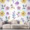 Pastel Renklerde Çiçek Desenli Duvar Kağıdı