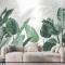 Taze Yeşil Tropikal Yaprak Duvar Kağıdı 