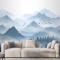 Sisli Orman Duvar Kağıdı  Ile Tek Renkli Dağ Manzarası