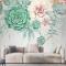 Nostaljik Yumuşak Yeşil Asma Çiçek Sanatı Duvar Kağıdı 