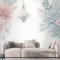 Pembe Mavi Yumuşak Çiçek Duvar Kağıdı 