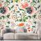 Vintage Çiçek Desenli Duvar Kağıdı 