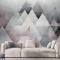 Suluboya Geometrik Üçgen Desen Duvar Kağıdı