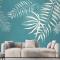 Beyaz Tropikal Yapraklar Duvar Kağıdı