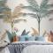 Tropikal Tasarım Yatak Odası Duvar Kağıdı