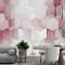 Soyut Pembe Geometrik Desen Duvar Kağıdı 