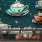 Çay Fincanlarının Desenleri Cafe Duvar Kağıdı