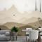 Dağ Manzarası Siluet Duvar Kağıdı 
