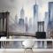 Suluboya Resim New York Şehri Manzara Duvar Kağıdı 