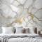Soyut Mermer Yatak Odası Duvar Kağıdı