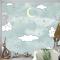 Bulut Üzerinde Sevimli Filler Duvar Kağıdı