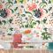 Vintage Çiçek Desenli Duvar Kağıdı 