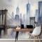 Suluboya Resim New York Şehri Manzara Duvar Kağıdı 
