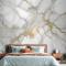 Soyut Mermer Yatak Odası Duvar Kağıdı
