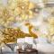 Altın Çiçekli Arka Planlı 3D Duvar Kağıdı Tasarımı