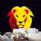 Aslan Başı Logosu Sarı Kırmızı Duvar Kağıdı