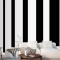 Beyaz Siyah Çizgili Desen Tasarım Duvar Kağıdı