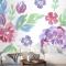Suluboya Çiçek Duvar Kağıdında Moda Deseni