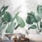Taze Yeşil Tropikal Yaprak Duvar Kağıdı 