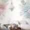 Pembe Mavi Yumuşak Çiçek Duvar Kağıdı 