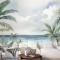 Tropikal Plaj Manzaralı Duvar Kağıdı 