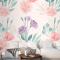 Suluboya Çiçek Motif Desenli Duvar Kağıdı 