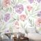 Suluboya Çiçek Desenli Duvar Kağıdı 
