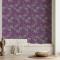 Mor Arka Plan Gri Çiçek Desen Ucuz Duvar Kağıdı 54104