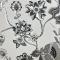 Siyah Beyaz Parlak Çiçek Desenli Duvar Kağıdı 3007