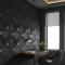 Siyah Zemin Çiçek Tasarım Duvar Kağıdı 111031