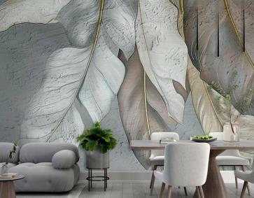 Soyut El Yapımı Nostaljik Yapraklar Yağlıboya Vintage Duvar Kağıdı Soyut El Yapımı Nostaljik Yapraklar Yağlıboya Vintage Duvar Kağıdı