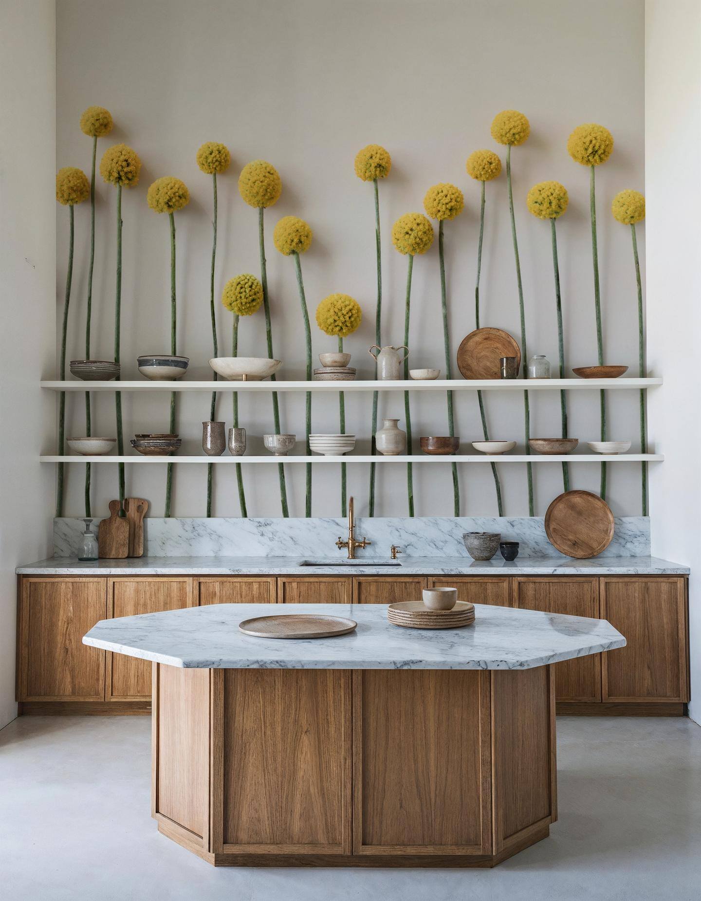 Minimalist Craspedia Duvar Kağıdı