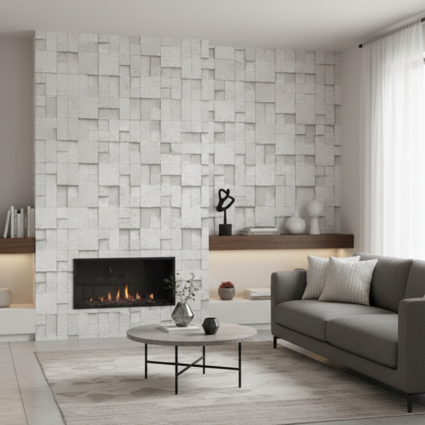 Kare Gri Tas Desen Duvar Kagidi 16M2 6755 1 Resim 1511Png