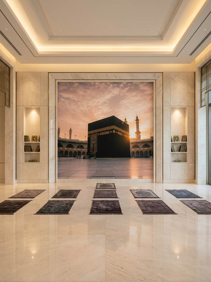 Gün Batımı Vakti Kabe I Muazzama Ve Mescid I Haram Duvar Kağıdı