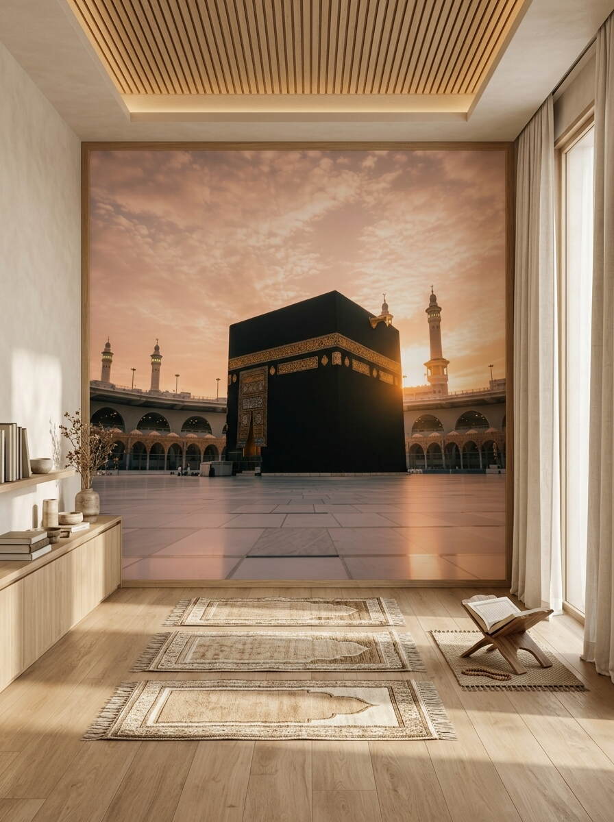 Gün Batımı Vakti Kabe I Muazzama Ve Mescid I Haram Duvar Kağıdı