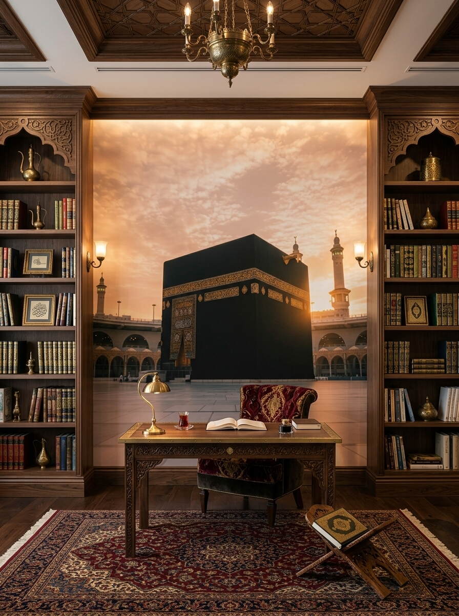 Gün Batımı Vakti Kabe I Muazzama Ve Mescid I Haram Duvar Kağıdı