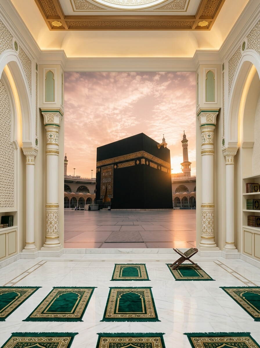 Gün Batımı Vakti Kabe I Muazzama Ve Mescid I Haram Duvar Kağıdı