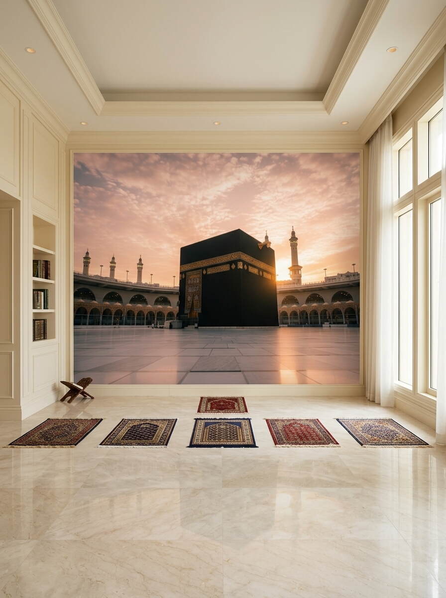 Gün Batımı Vakti Kabe I Muazzama Ve Mescid I Haram Duvar Kağıdı
