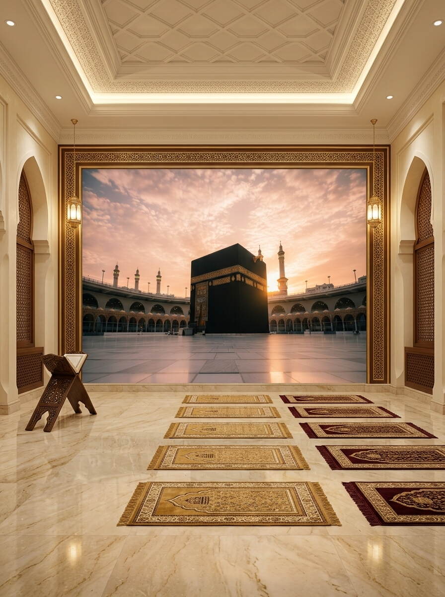 Gün Batımı Vakti Kabe I Muazzama Ve Mescid I Haram Duvar Kağıdı