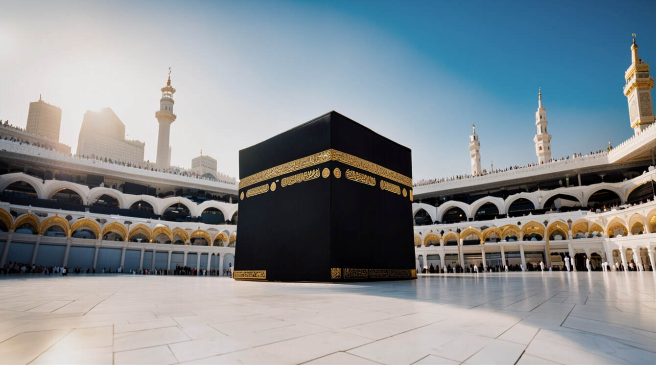 Gündüz Manzaralı Kabe I Muazzama Ve Mescid I Haram Duvar Kağıdı
