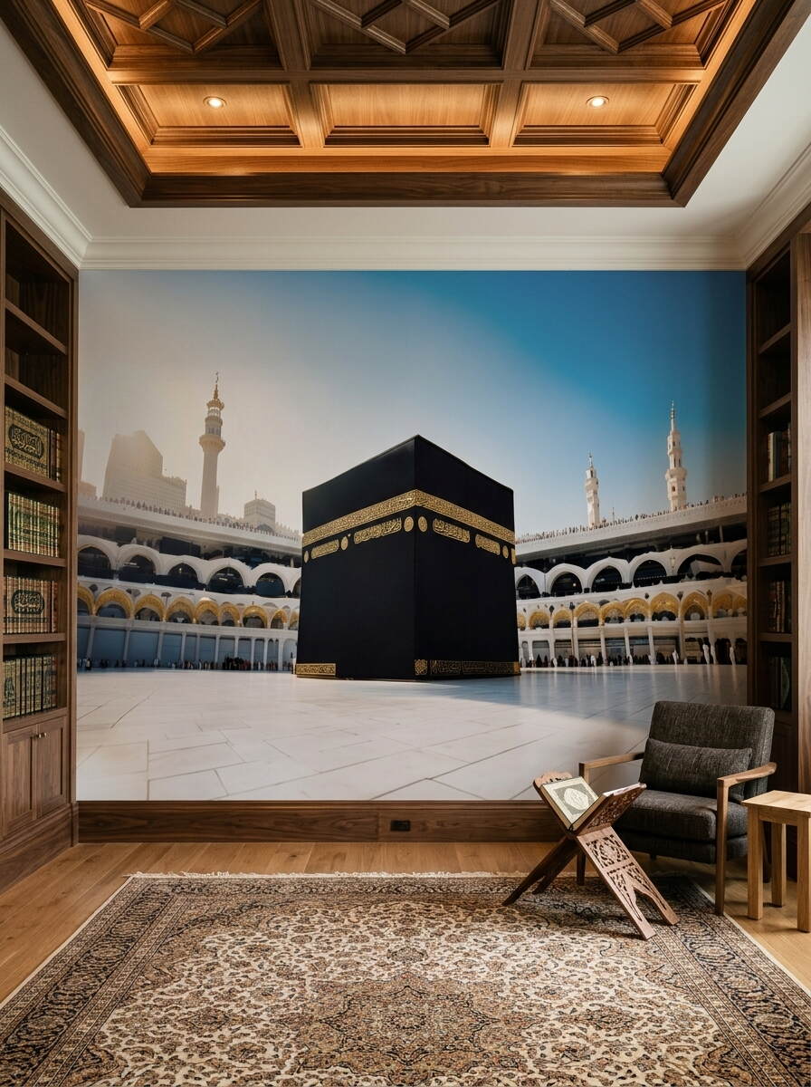 Gündüz Manzaralı Kabe I Muazzama Ve Mescid I Haram Duvar Kağıdı