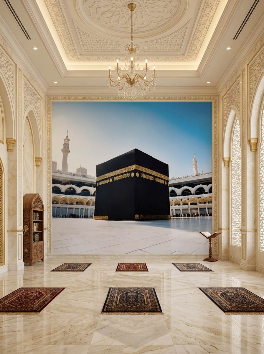 Gündüz Manzaralı Kabe I Muazzama Ve Mescid I Haram Duvar Kağıdı