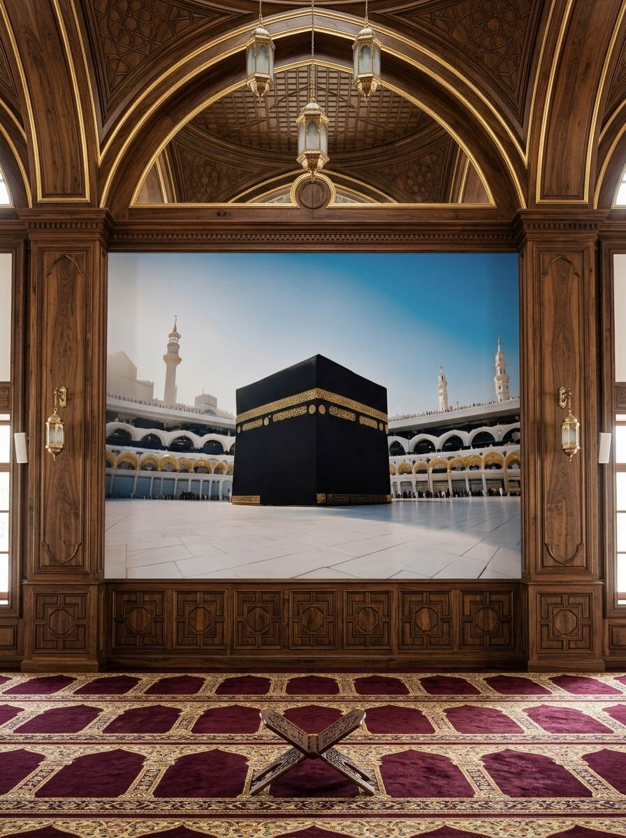 Gündüz Manzaralı Kabe I Muazzama Ve Mescid I Haram Duvar Kağıdı