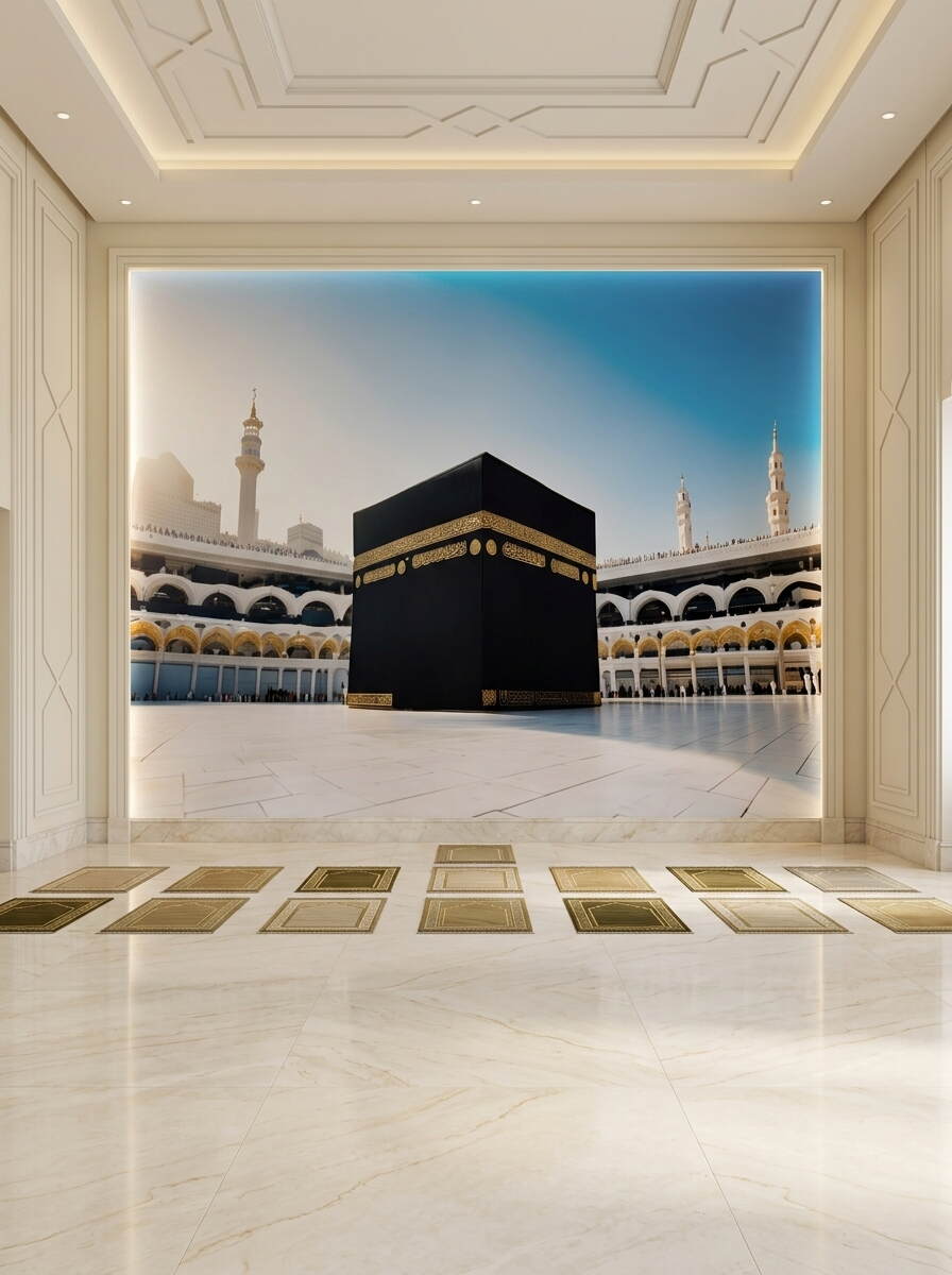 Gündüz Manzaralı Kabe I Muazzama Ve Mescid I Haram Duvar Kağıdı