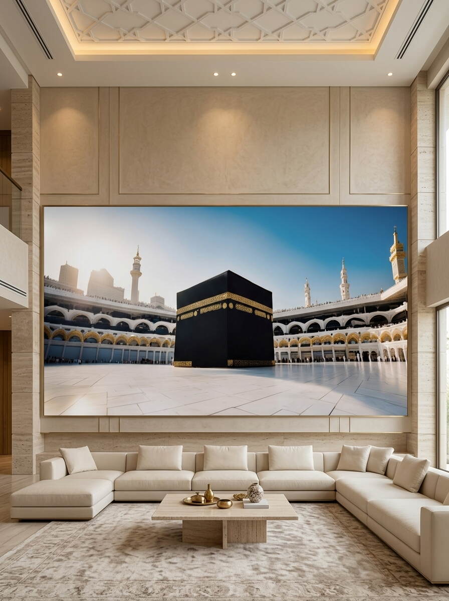 Gündüz Manzaralı Kabe I Muazzama Ve Mescid I Haram Duvar Kağıdı