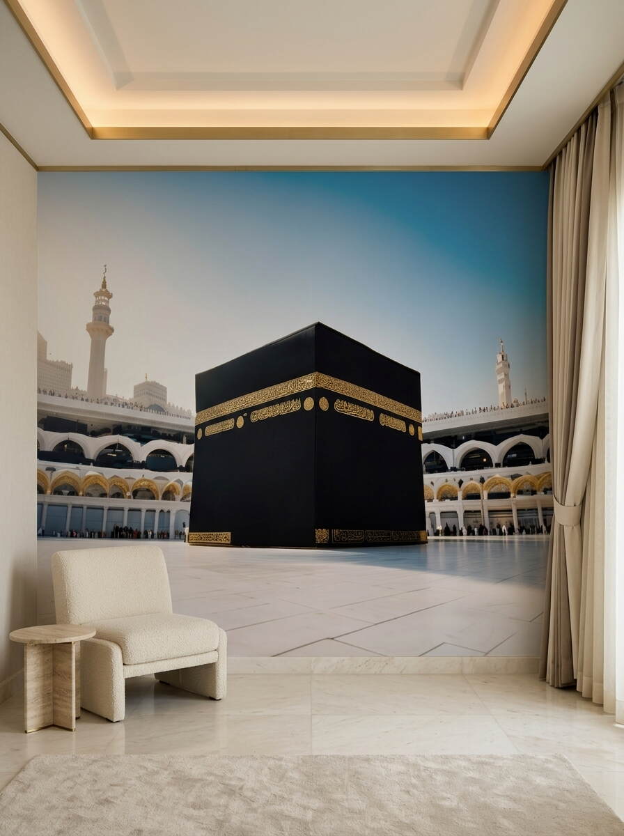 Gündüz Manzaralı Kabe I Muazzama Ve Mescid I Haram Duvar Kağıdı
