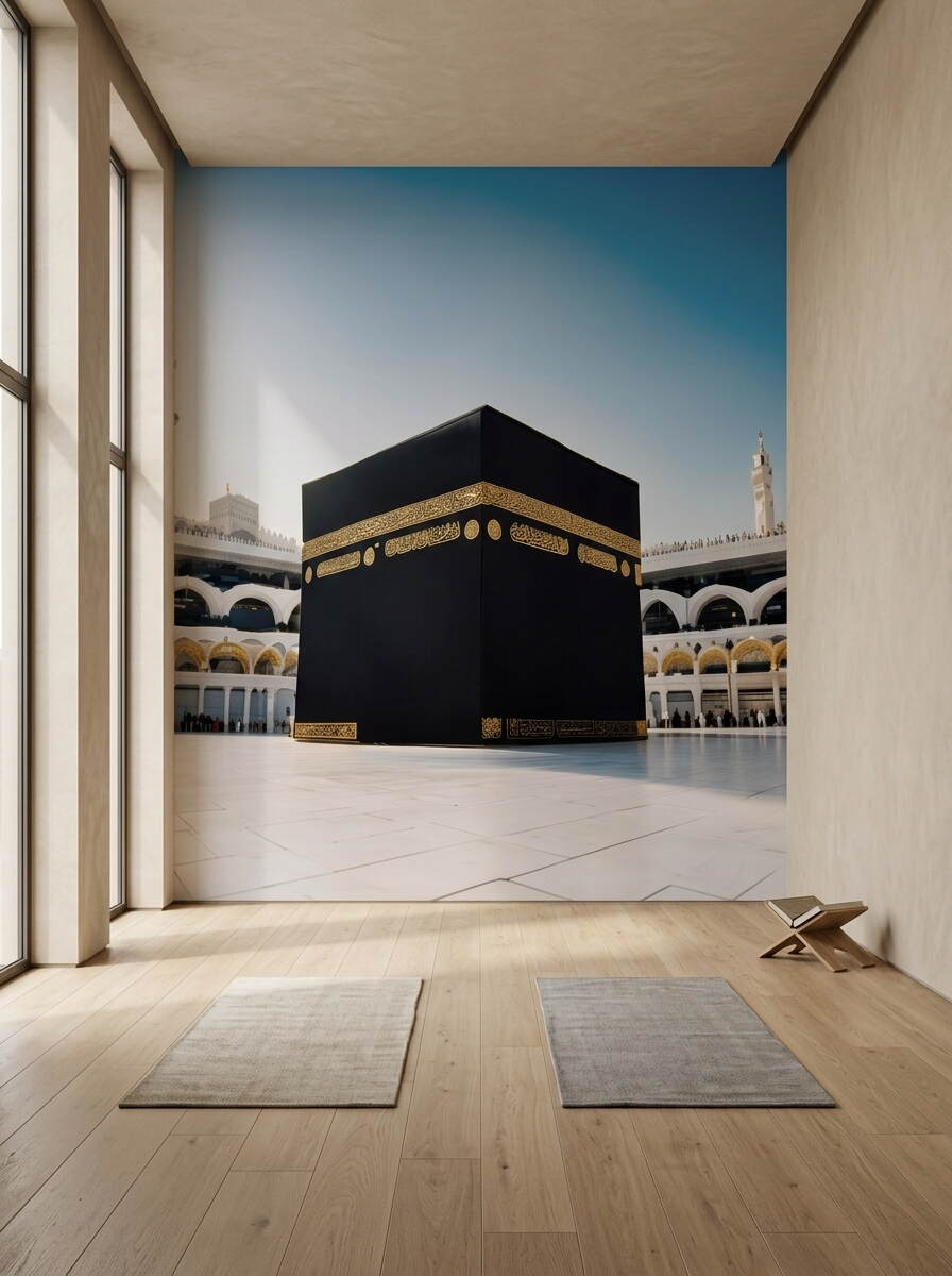 Gündüz Manzaralı Kabe I Muazzama Ve Mescid I Haram Duvar Kağıdı