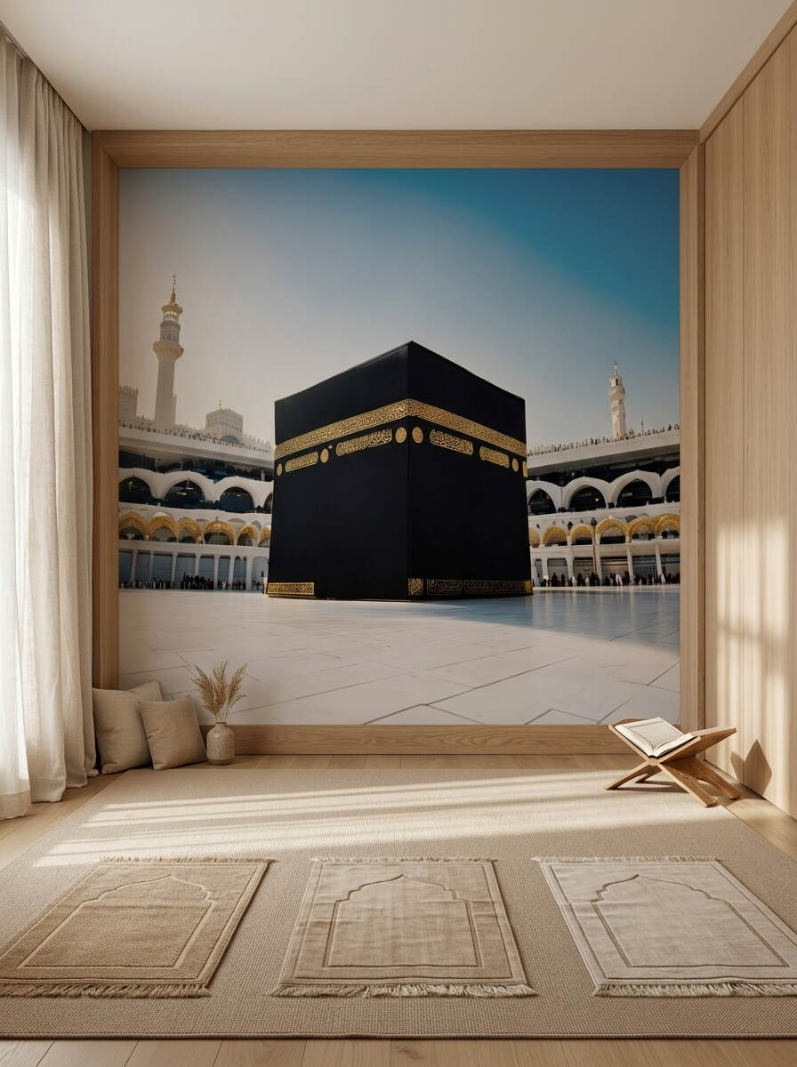 Gündüz Manzaralı Kabe I Muazzama Ve Mescid I Haram Duvar Kağıdı