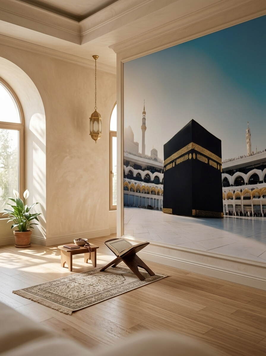 Gündüz Manzaralı Kabe I Muazzama Ve Mescid I Haram Duvar Kağıdı