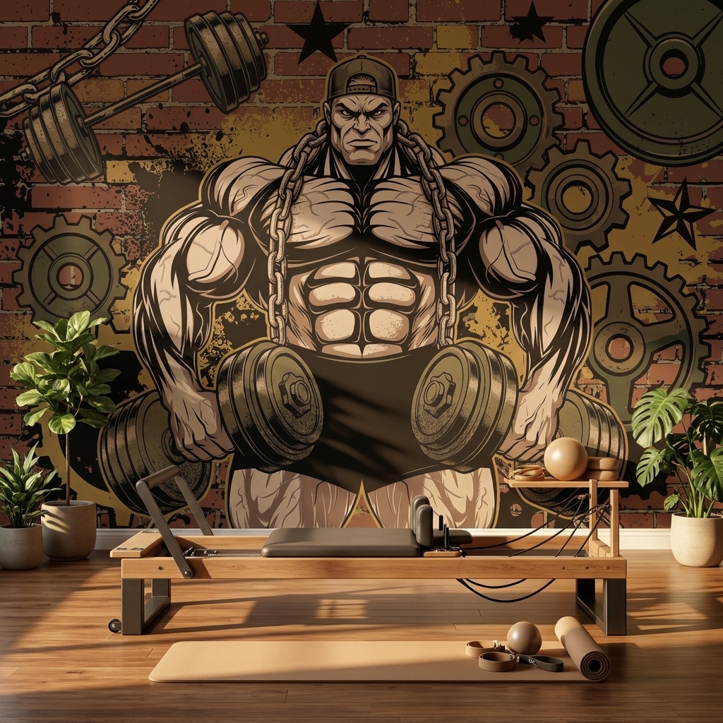 Fitness Gym Vucut Gelistirme Grafiti Duvar Kagidi 16